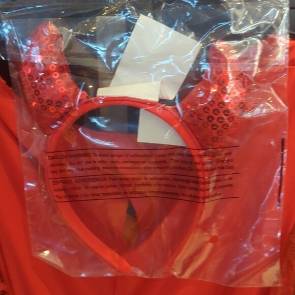 Red and Orange Kids 2 Piece She Devil Costume - Size 9-11 NWT - Picture 4 of 4
